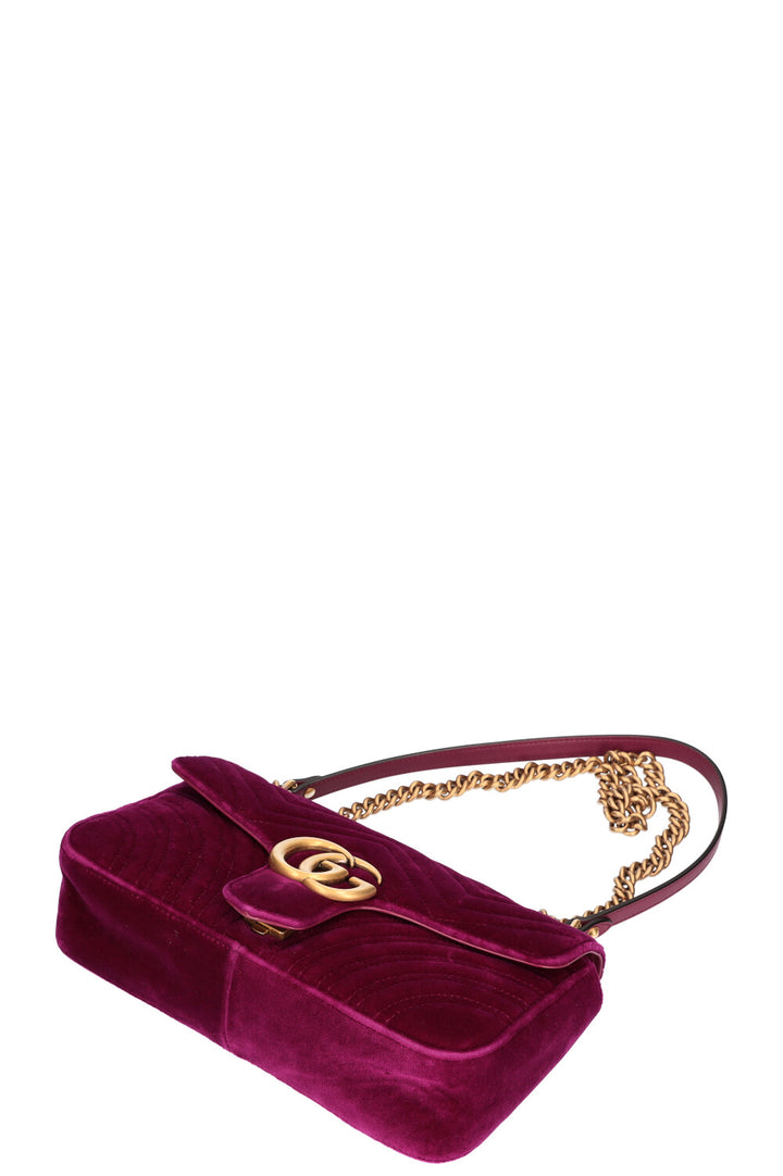 GUCCI Marmont Small Velvet Fuchsia