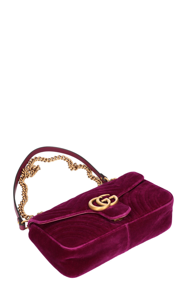 GUCCI Marmont Small Velvet Fuchsia