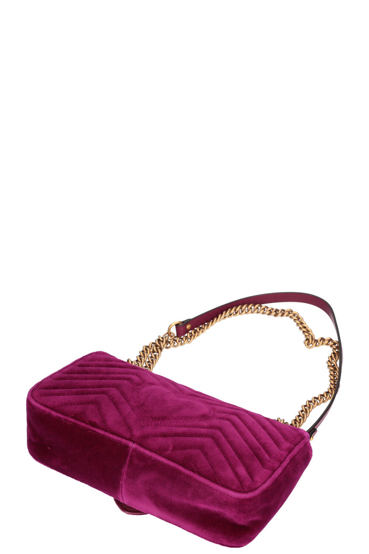 GUCCI Marmont Small Velvet Fuchsia