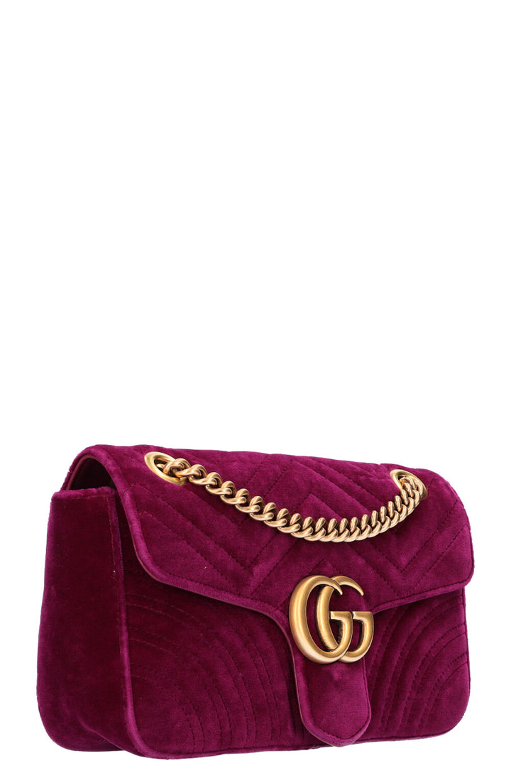 GUCCI Marmont Small Velvet Fuchsia