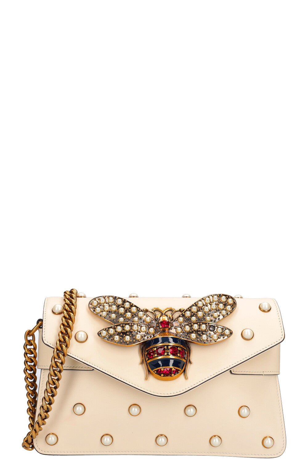 Gucci Pearl Studded Broadway Bag Mini White 