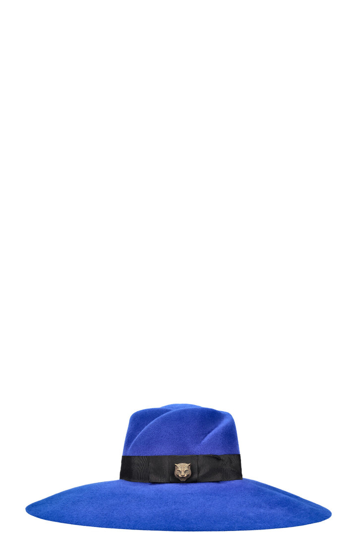 GUCCI Anita Fedora Hat Rabbit Felt Blue