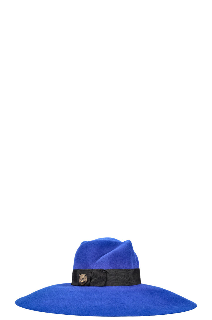 GUCCI Anita Fedora Hat Rabbit Felt Blue