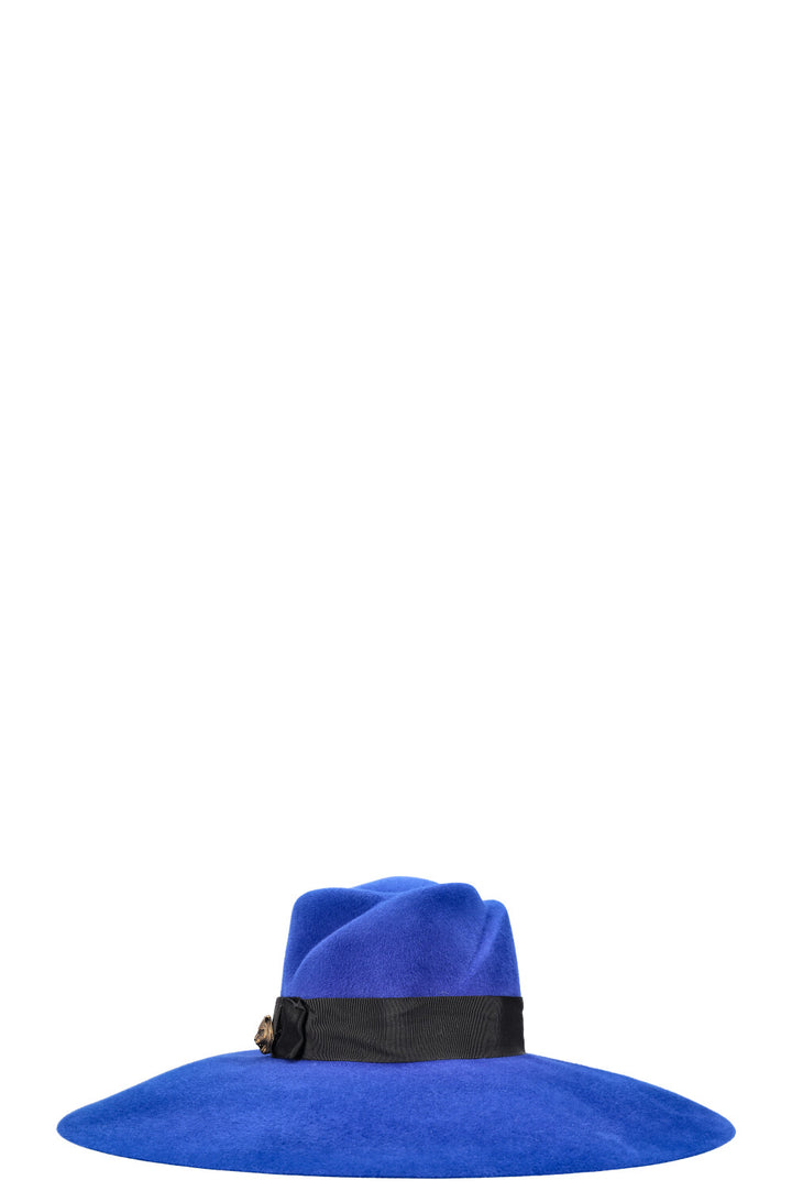 GUCCI Anita Fedora Hat Rabbit Felt Blue