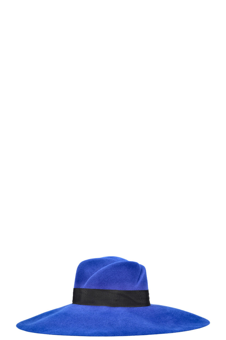 GUCCI Anita Fedora Hat Rabbit Felt Blue