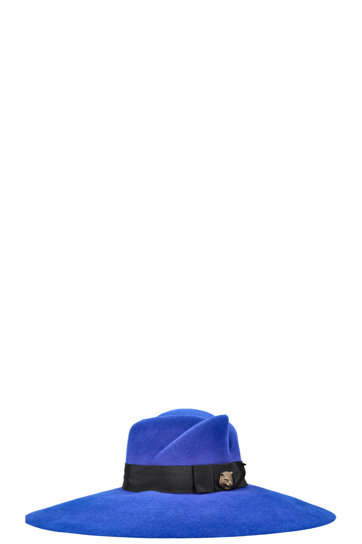 GUCCI Anita Fedora Hat Rabbit Felt Blue