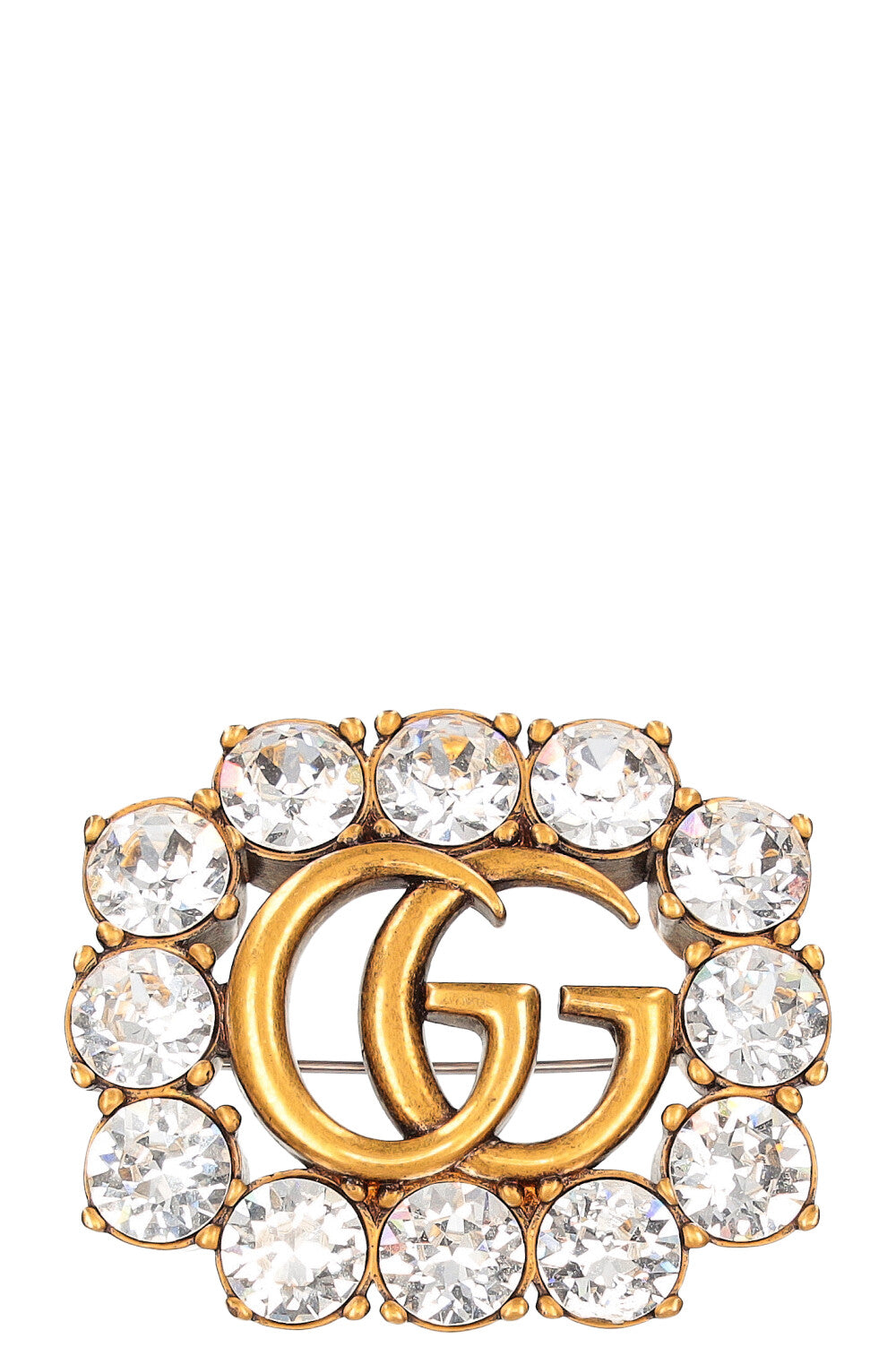 GUCCI Double G Brooch Crystals