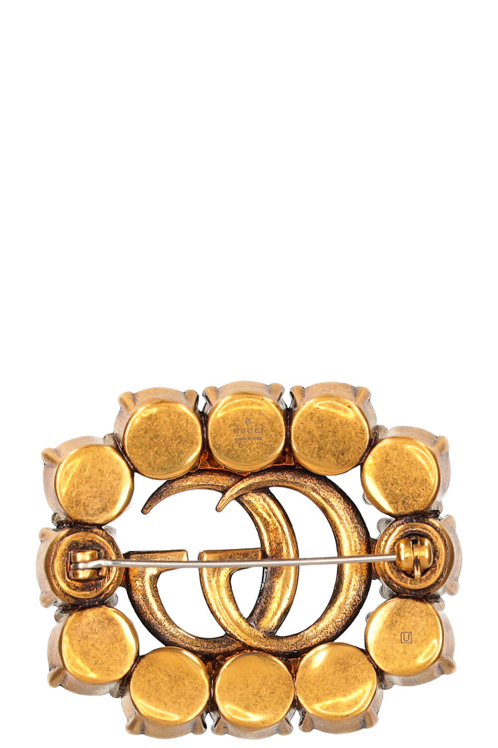 GUCCI Double G Brooch Crystals