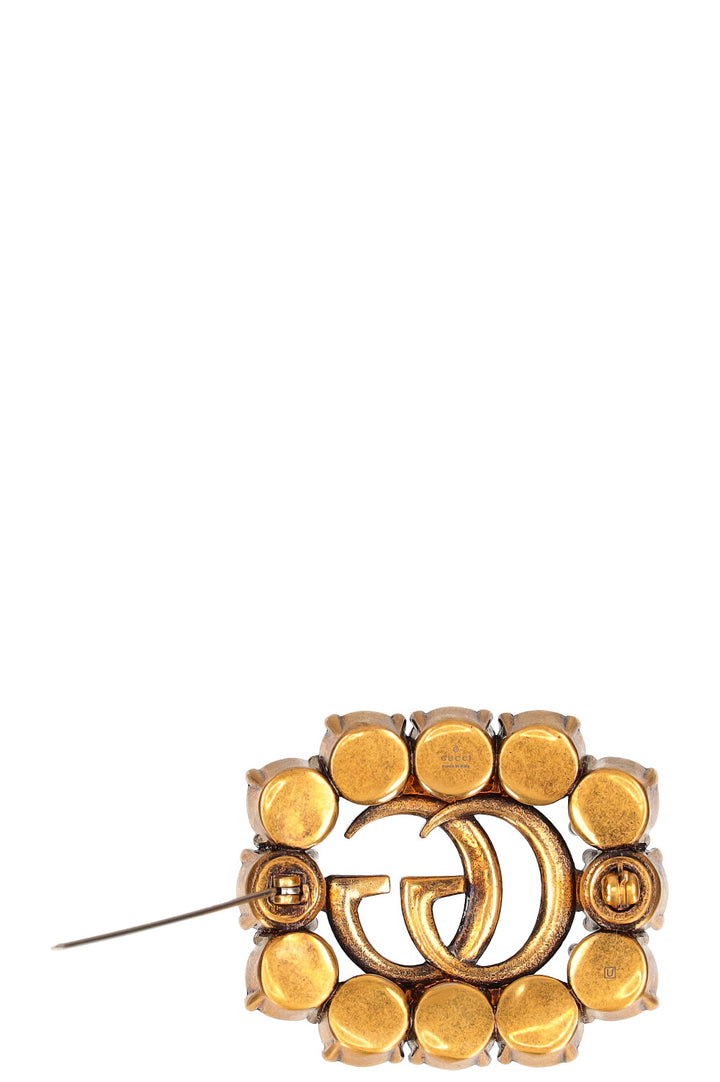 GUCCI Double G Brooch Crystals