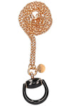 GUCCI Horsebit Necklace Gold Onyx