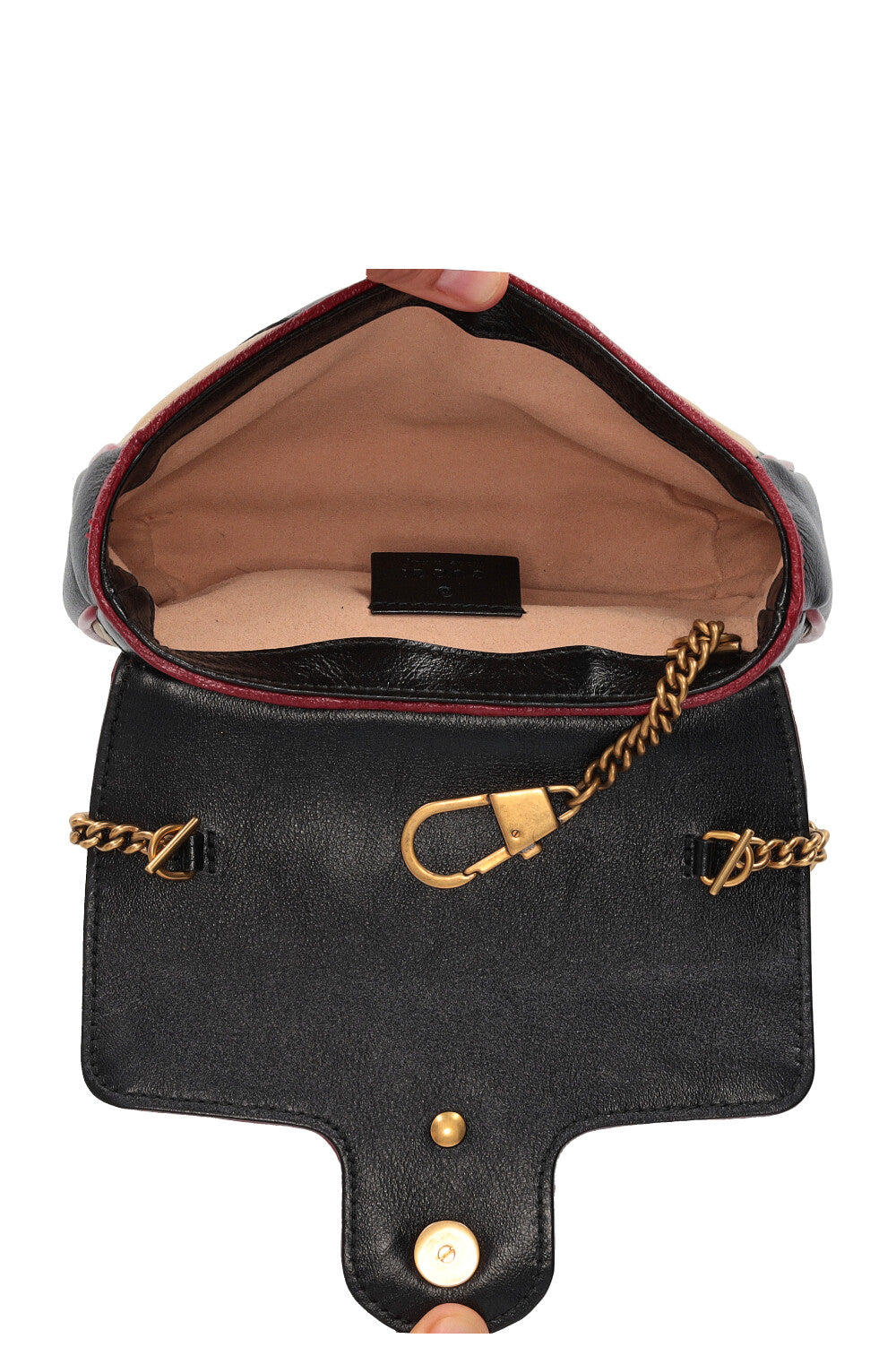 GUCCI Super Mini Marmont Bag Beige&amp;Black
