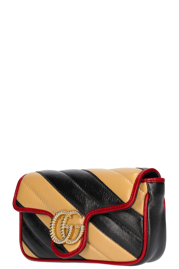 GUCCI Super Mini Marmont Bag Beige&Black