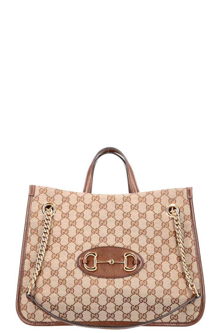 GUCCI Large Horsebit 1955 Tote Bag GG Canvas