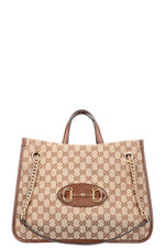 GUCCI Large Horsebit 1955 Tote Bag GG Canvas