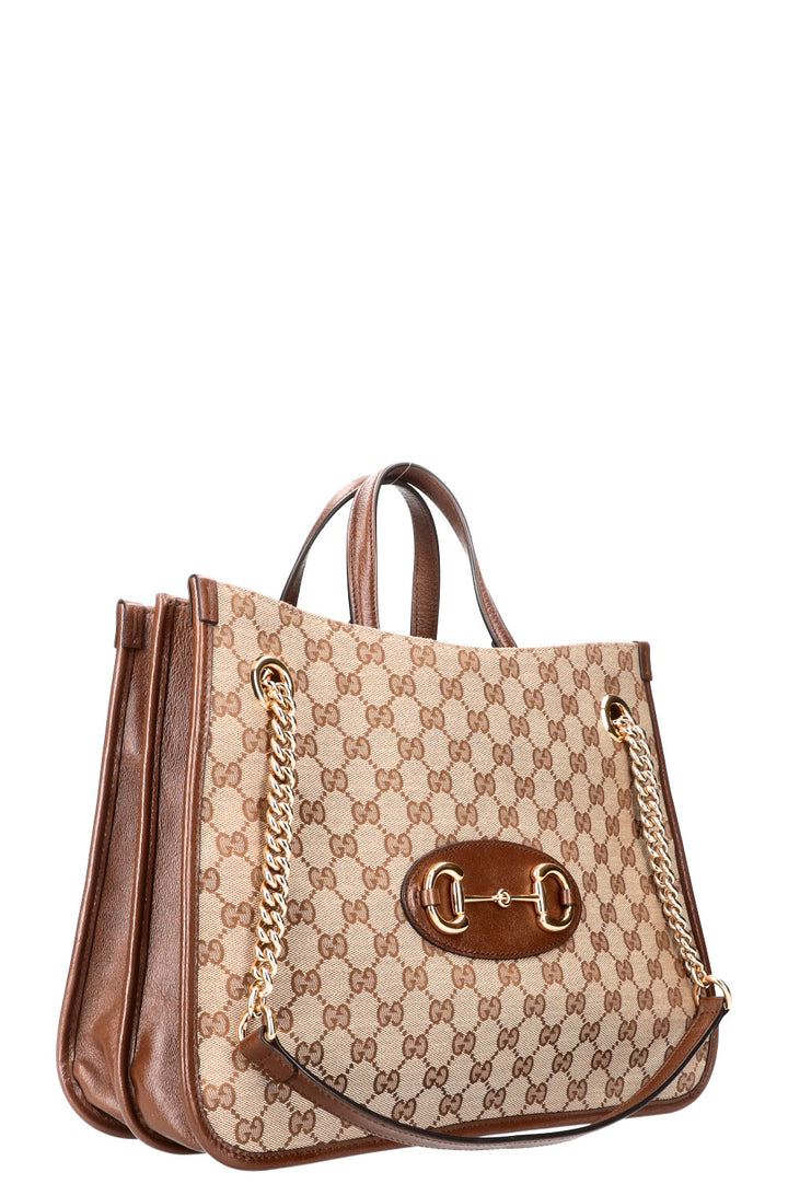 GUCCI Large Horsebit 1955 Tote Bag GG Canvas