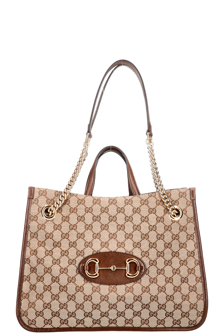GUCCI Large Horsebit 1955 Tote Bag GG Canvas