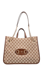 GUCCI Large Horsebit 1955 Tote Bag GG Canvas
