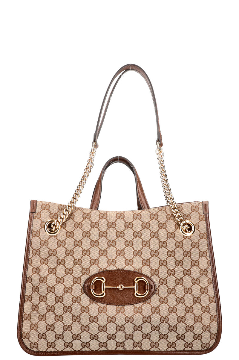 GUCCI Large Horsebit 1955 Tote Bag GG Canvas