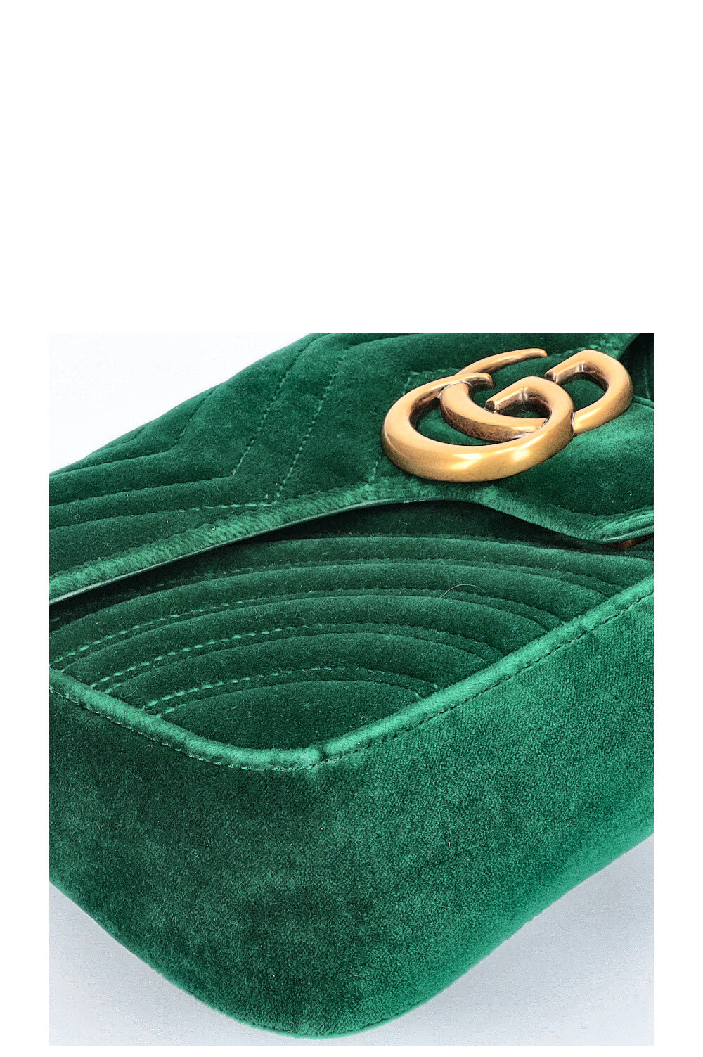 GUCCI GG Marmont Sac Velours Vert Petit
