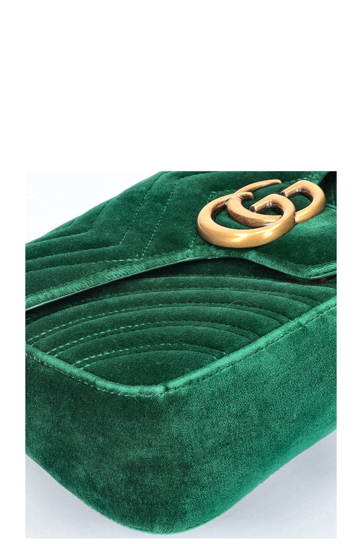 GUCCI GG Marmont Sac Velours Vert Petit