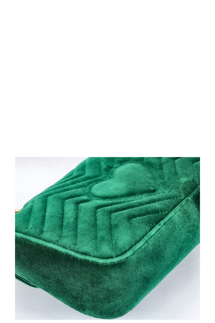 GUCCI GG Marmont Sac Velours Vert Petit