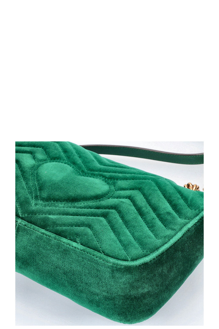 GUCCI GG Marmont Sac Velours Vert Petit