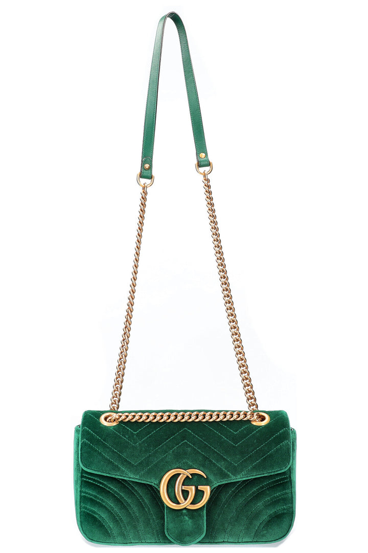 Gucci GG Marmont Bag Green Velvet Small
