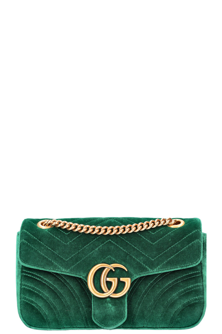 GUCCI GG Marmont Sac Velours Vert Petit