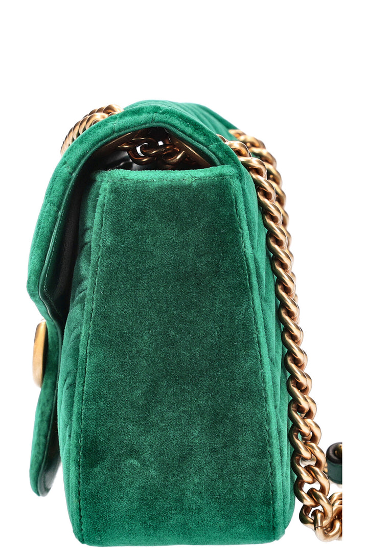 GUCCI GG Marmont Sac Velours Vert Petit