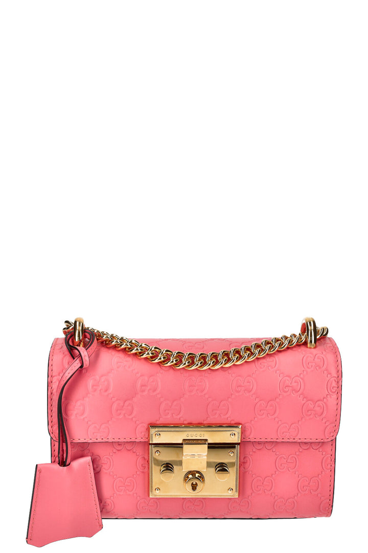 GUCCI Padlpock Bag Guccissima Leather Pink