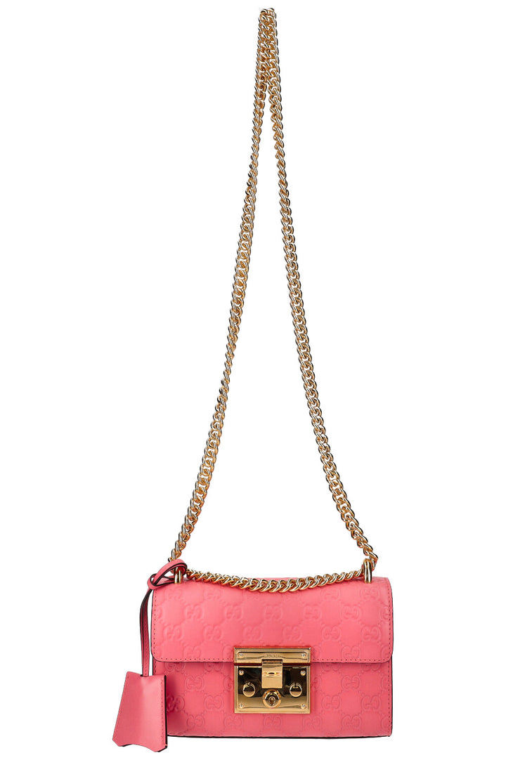GUCCI Padlpock Bag Guccissima Leather Pink