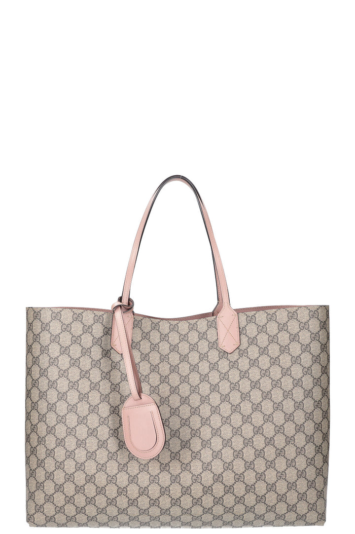 GUCCI GG Supreme Reversible Tote Bag Pink