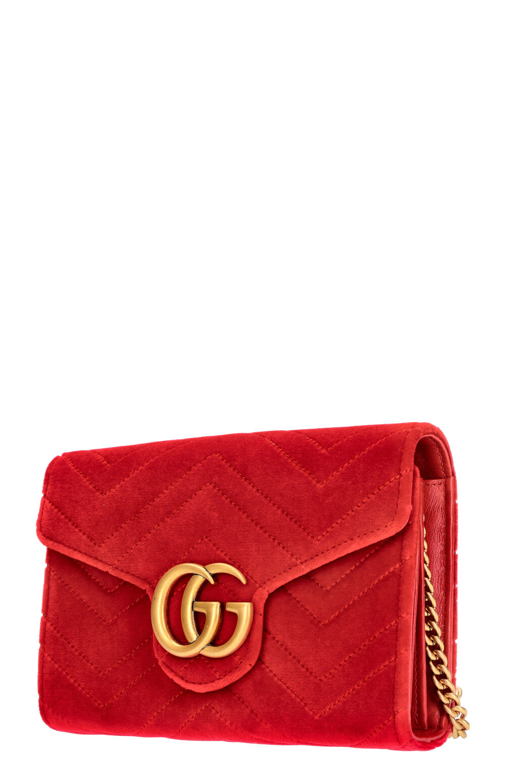 GUCCI Marmont Mini Sac Velours Rouge