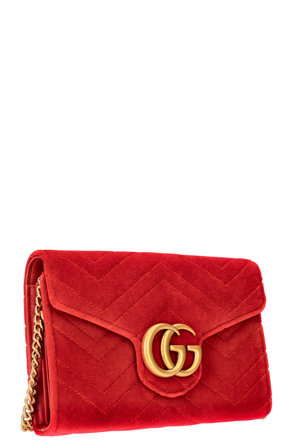 GUCCI Marmont Mini Sac Velours Rouge