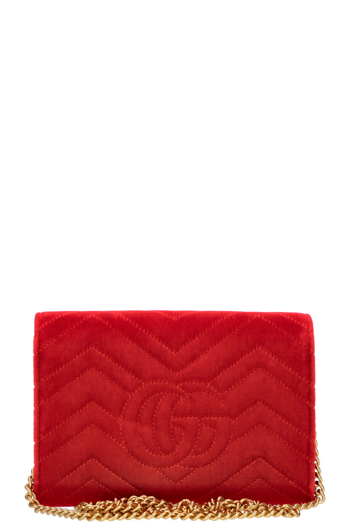 GUCCI Marmont Mini Bag Velvet Red