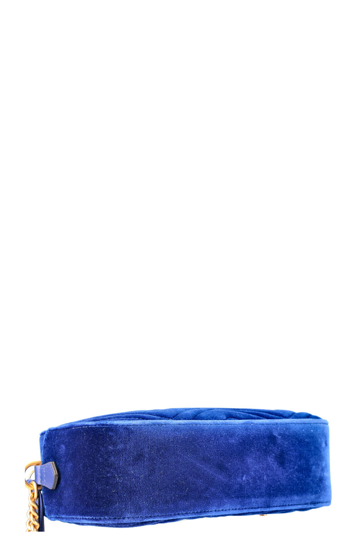 GUCCI Marmont Sac à Bandoulière Velours Bleu