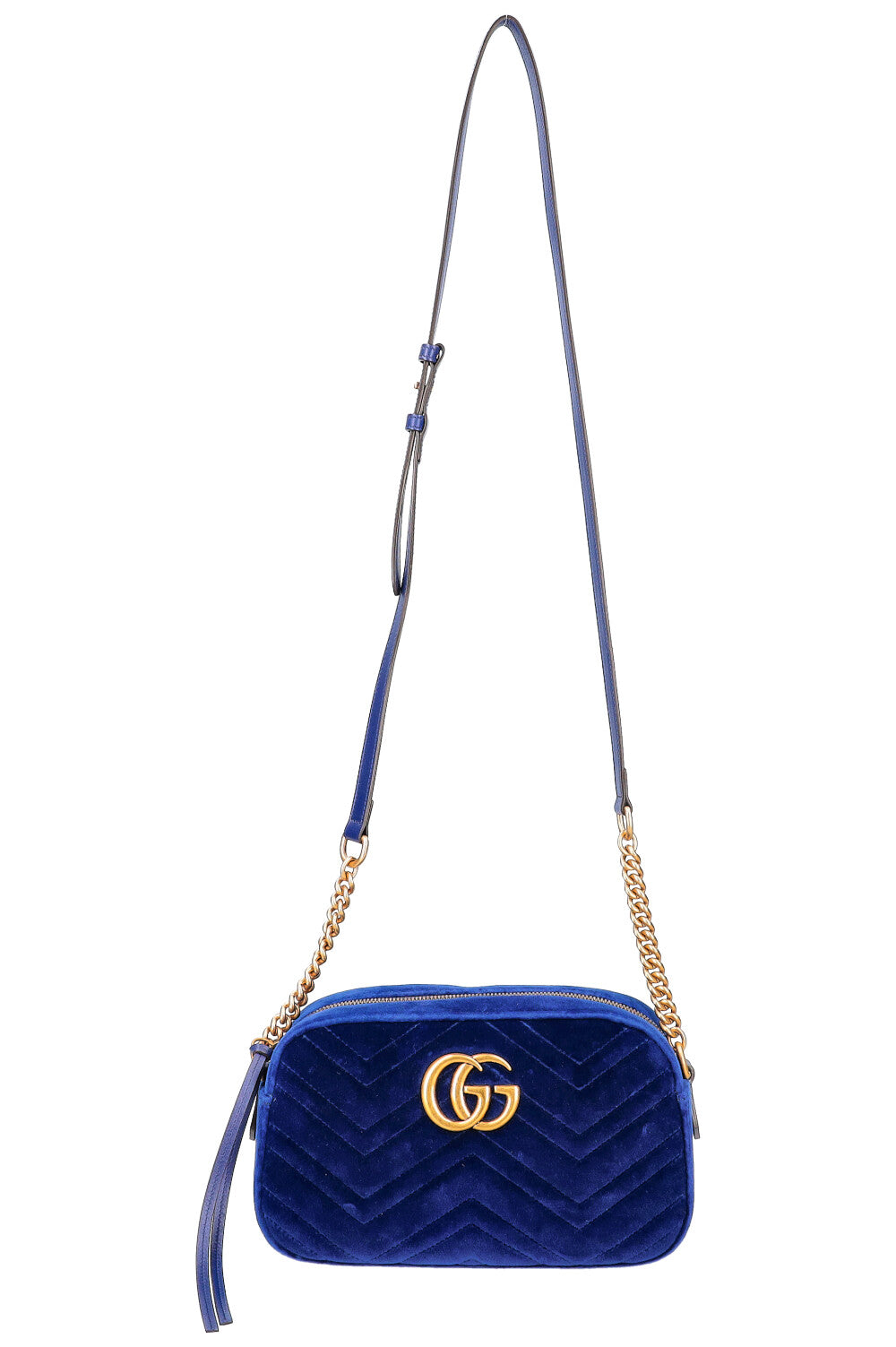 GUCCI Marmont Crossbody Bag Velvet Blue