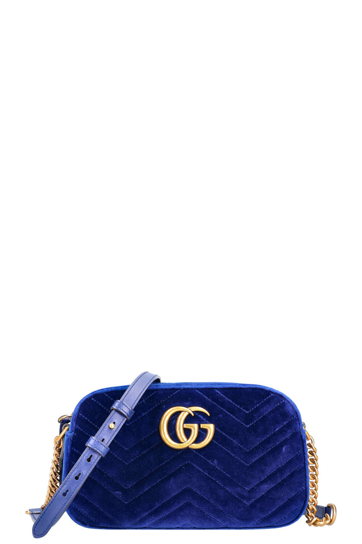 GUCCI Marmont Sac à Bandoulière Velours Bleu