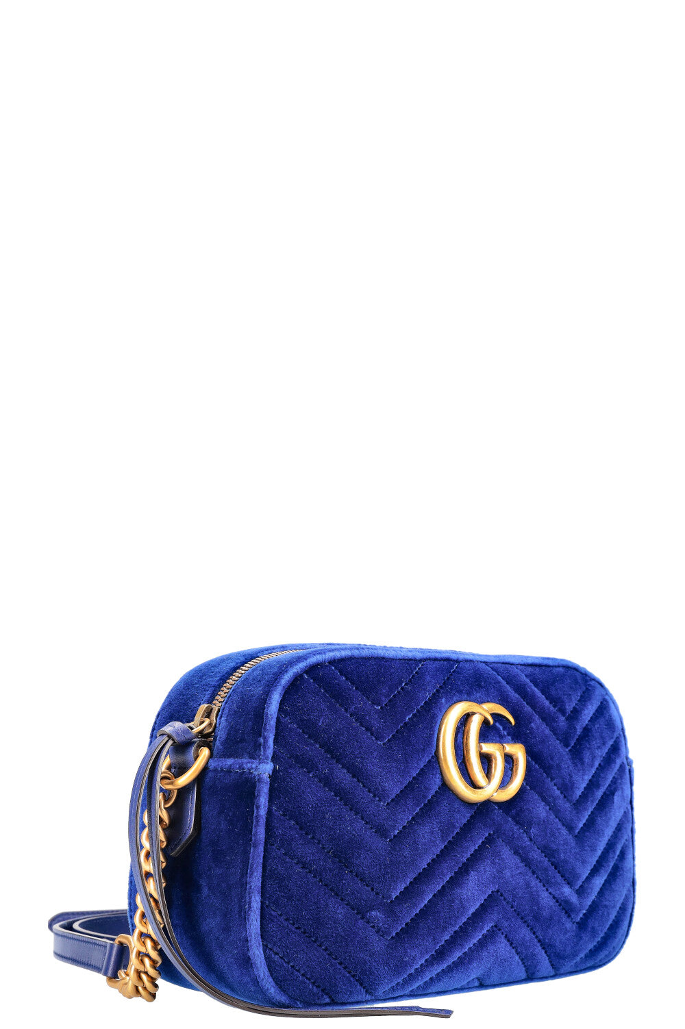 GUCCI Marmont Crossbody Bag Velvet Blue