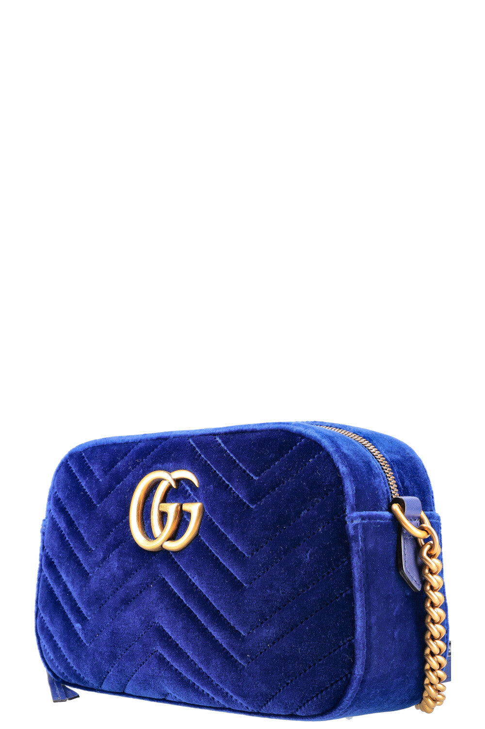 GUCCI Marmont Crossbody Bag Velvet Blue