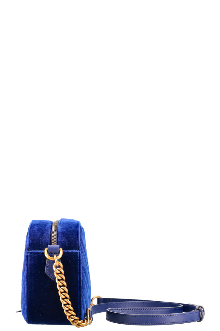 GUCCI Marmont Crossbody Bag Velvet Blue