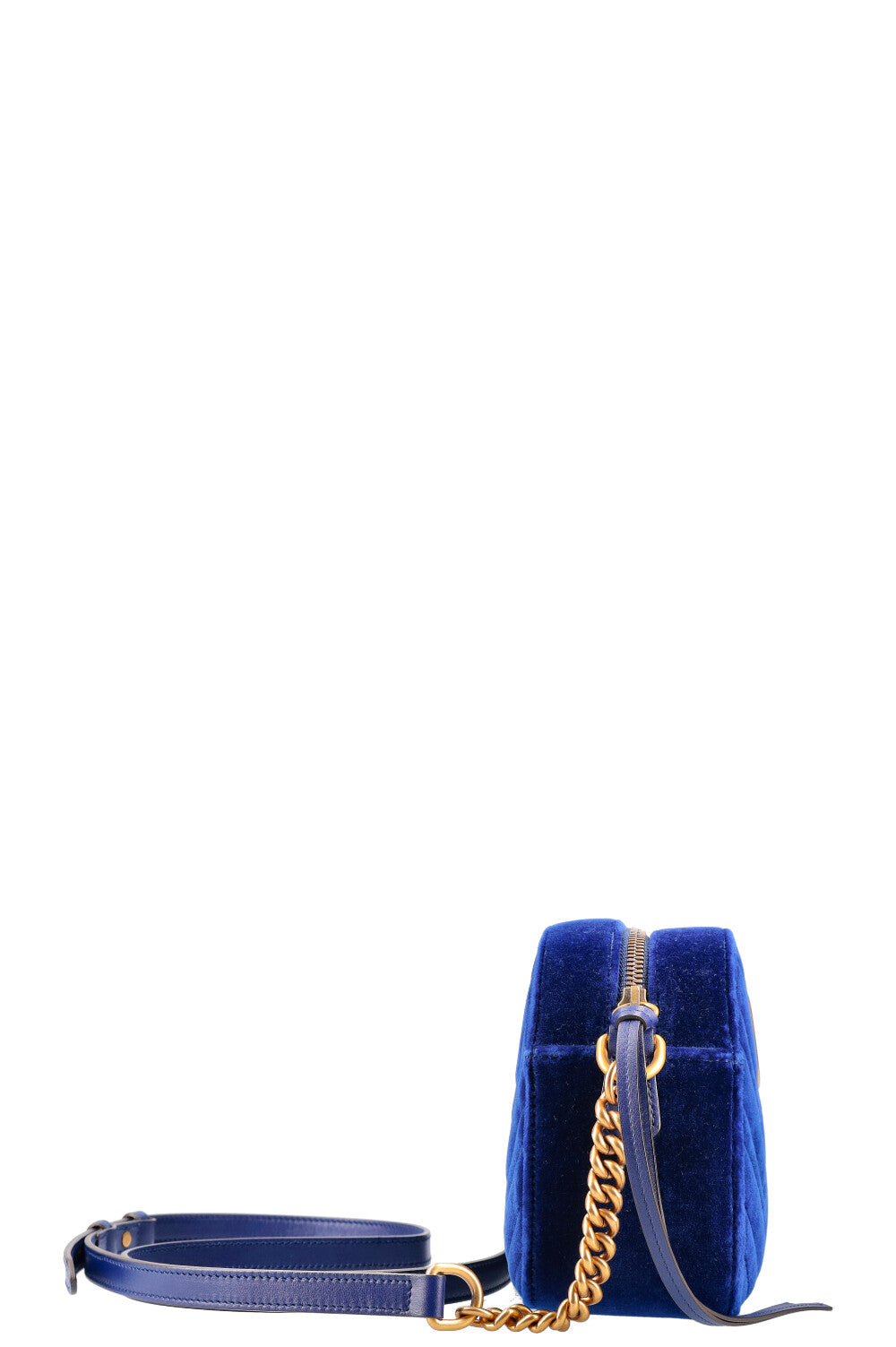 GUCCI Marmont Sac à Bandoulière Velours Bleu