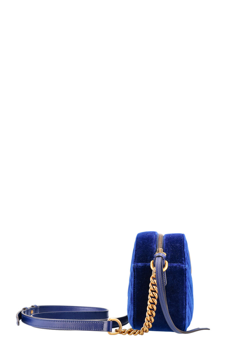 GUCCI Marmont Sac à Bandoulière Velours Bleu