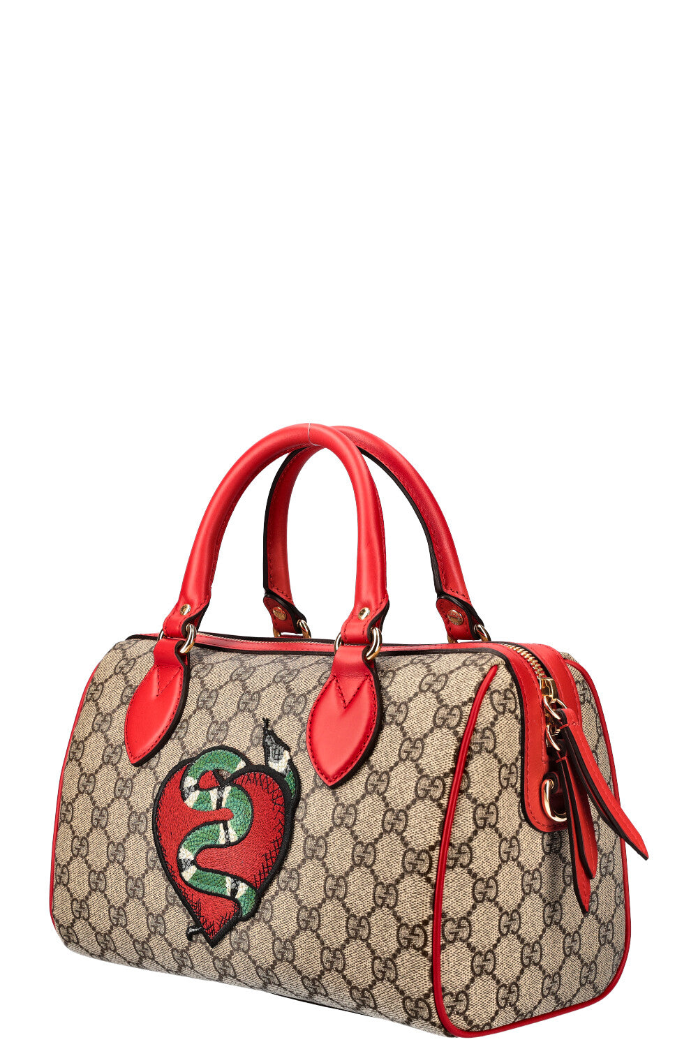 GUCCI Kingsnake Boston Bag GG Supreme REAWAKE