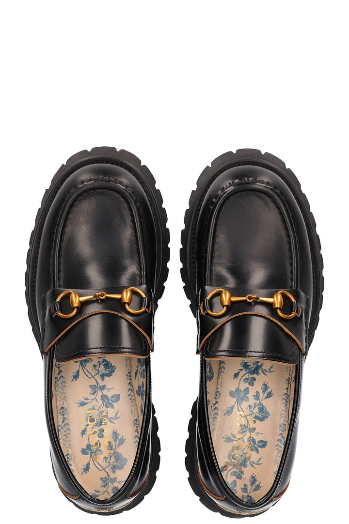 GUCCI Lug Sole Loafers Black