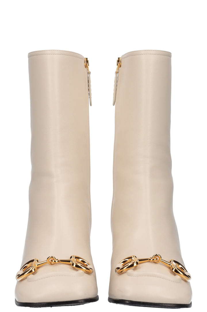 GUCCI Horsebit Boots Creme