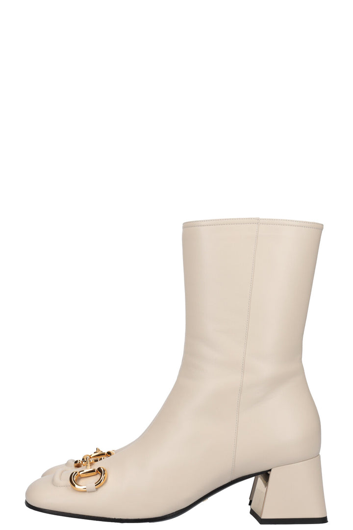 GUCCI Horsebit Boots Creme