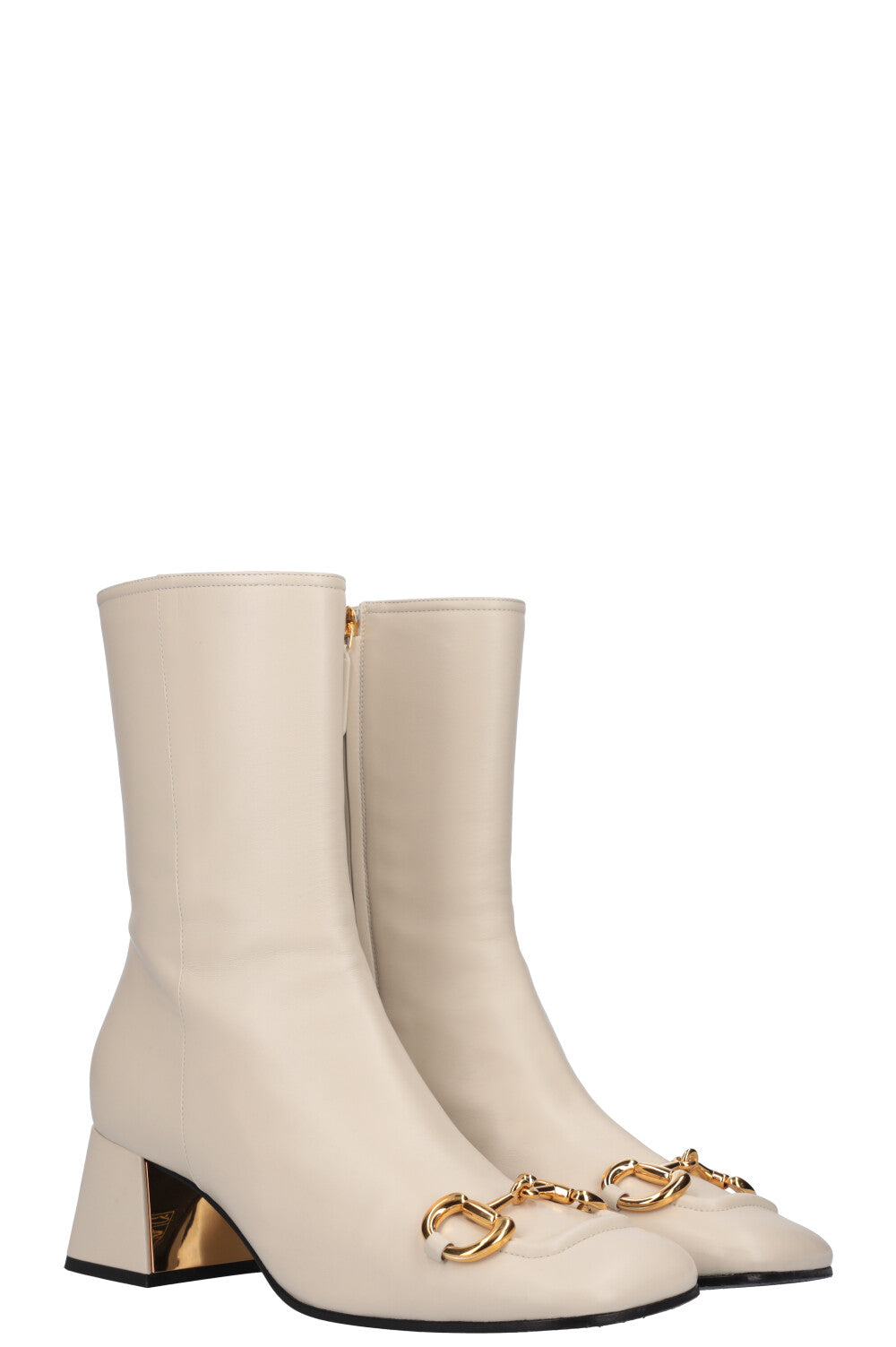 Gucci Horsebit Boots Creme