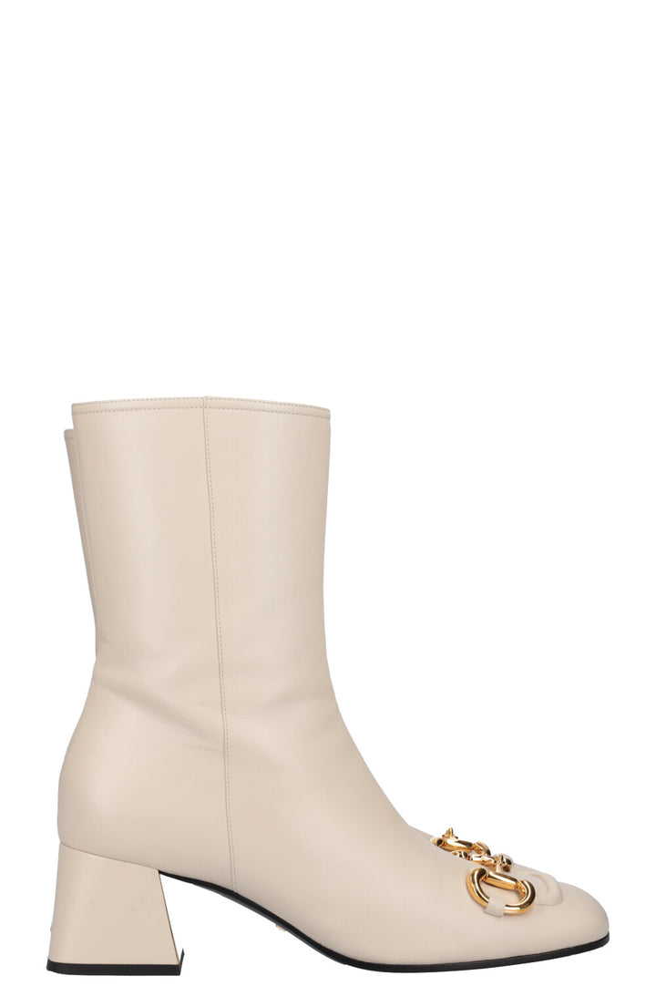 GUCCI Horsebit Boots Creme