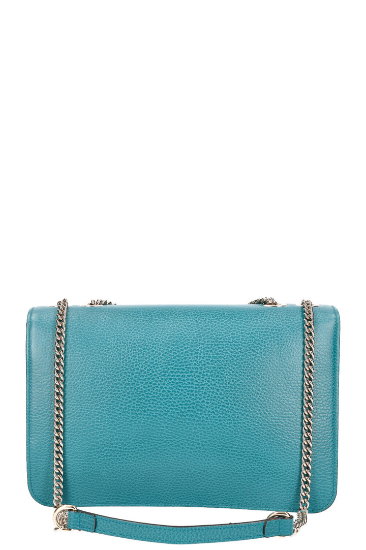 GUCCI Sac à bandoulière entrelacé Medium Turquoise
